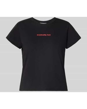 Review T-Shirt mit Statement-Print und Rundhalsausschnitt - Schwarz