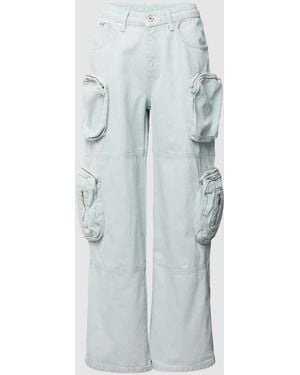 The Ragged Priest Jeans Mit Aufgesetzten Reißverschlusstaschen Modell 'Combat' - Blau