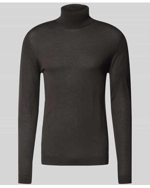 Roy Robson Wollpullover Mit Rollkragen - Schwarz