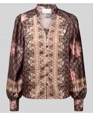 Neo Noir Hemdbluse mit Knopfleiste Modell 'Massima' - Braun