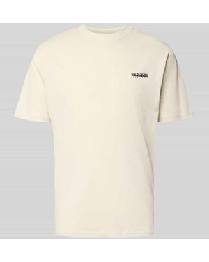 Napapijri T-Shirt mit Logo und Rundhalsausschnitt - Natur