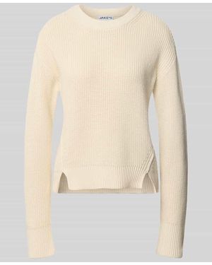 Jake*s Slim Fit Pullover aus reiner Baumwolle - Natur