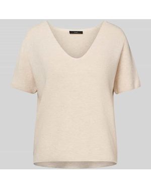 Ouí Strickshirt mit V-Ausschnitt - Natur