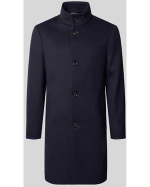 Tommy Hilfiger Regular Fit Mantel aus Woll-Mix - Blau