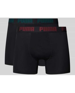 PUMA Trunks mit elastischem Logo-Bund im 2er-Pack - Schwarz