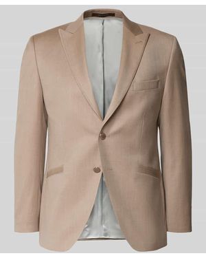 Wilvorst Slim Fit 2-Knopf-Sakko aus Schurwolle - Natur