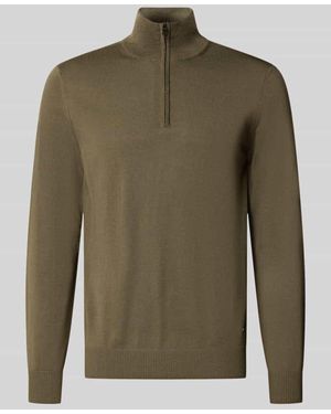 Joop! Modern Fit Troyer aus reiner Schurwolle Modell 'Dario' - Grün
