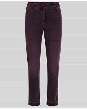 Marc Cain High Waist Slim Fit Jeans mit Fransensaum - Lila