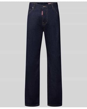 DSquared² Regular Fit Straight Fit Jeans mit Label-Patch - Blau