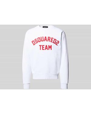 DSquared² Sweatshirt mit gerippten Abschlüssen - Weiß