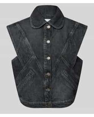Ba&sh Jeansgilet Met Strookzakken - Zwart