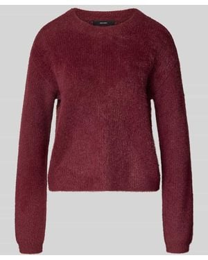 Vero Moda Pullover mit weicher Strukturoptik - Rot