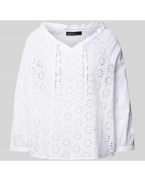 Marc Cain Blusenshirt Mit Lochstickerei - Weiß