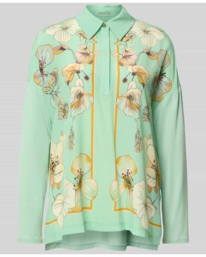 Marc Cain Relaxed Fit Bluse mit floralem Print - Grün