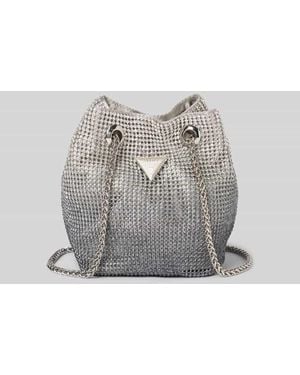 Guess Handtasche mit Strasssteinbesatz Modell 'ZALINA' - Grau