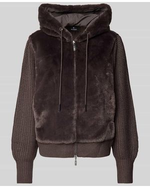 Monari Strickjacke Mit Kapuze - Schwarz