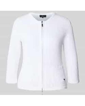 Monari Cardigan Met Tweewegritssluiting - Wit