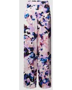 SELECTED Stoffen Broek Van Pure Viscose Met All-Over Motief, Model 'Thea' - Wit