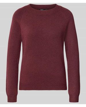 ONLY Regular Fit Pullover mit Rundhalsausschnitt Modell 'RICA' - Rot