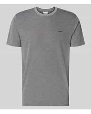 GANT T-Shirt Met Ronde Hals En Labelstitching - Grijs