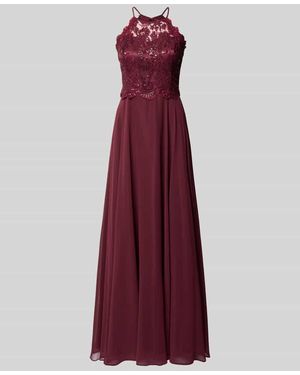 VM VERA MONT Tailliertes Abendkleid mit Spitzenbesatz - Lila