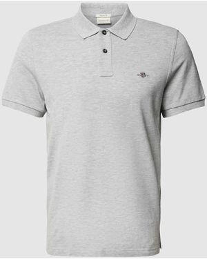 GANT Poloshirt mit Label-Stitching Modell 'SHIELD' - Grau