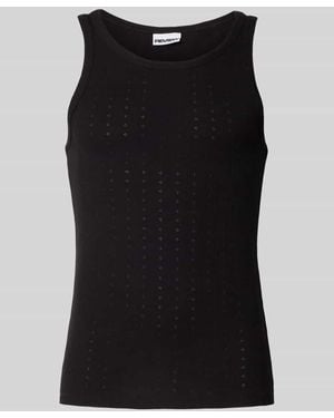 Review Tanktop mit gerippten Abschlüssen - Schwarz