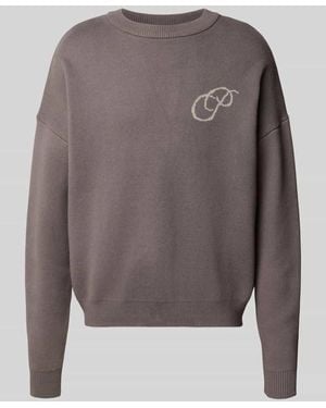 Prohibited Relaxed Fit Strickpullover aus reiner Baumwolle - Grau