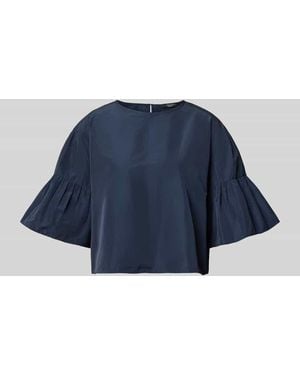 Weekend by Maxmara Cropped Blusentop mit Baumwoll-Anteil Modell 'BREAK' - Blau