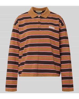 Smith & Soul Relaxed Fit Longsleeve aus reiner Baumwolle mit Streifenmuster - Braun