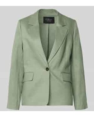 S.oliver Regular Fit Blazer Van Puur Linnen - Groen