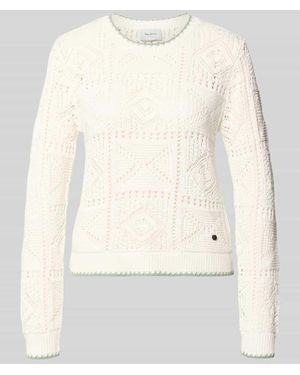 Pepe Jeans Regular Fit Strickpullover aus reiner Baumwolle Modell 'KAS' - Natur