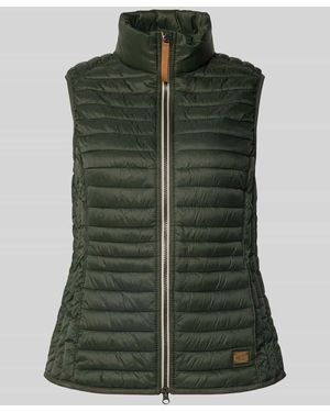 Camel Active Regular Fit Steppweste mit Logo-Patch - Grün