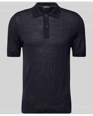Maerz Regular Fit Poloshirt mit gerippten Abschlüssen - Blau