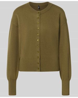 ONLY Regular Fit Strickjacke aus Viskose-Mix Modell 'MIO' - Grün