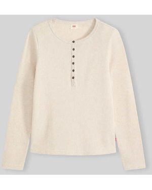 Levi's Regular Fit Langarmshirt aus Baumwoll-Mix mit Waffelstruktur - Natur
