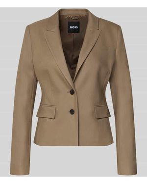 BOSS Slim Fit Kurzblazer aus Viskose-Lyocell-Mix Modell 'Jia18' - Grün