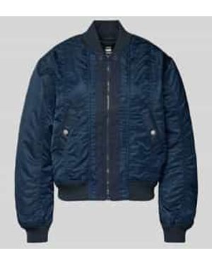 G-Star Bomberjack Met Opstaande Kraag En Steekzakken - Blauw