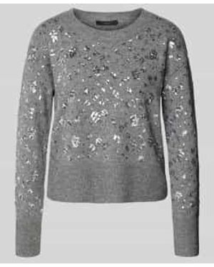 Ouí Wollen Pullover Met Extra Brede Schouders - Grijs