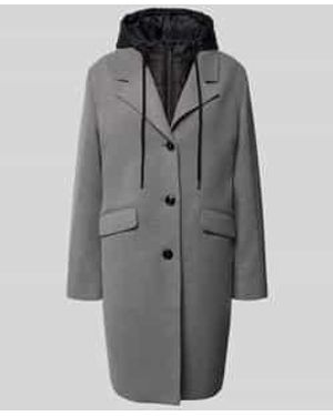MORE&MORE Regular Fit Lange Jas Met Viscose - Grijs