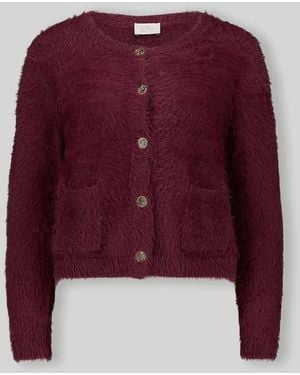 ROBE LÉGÈRE Regular Fit Strickjacke aus Baumwoll-Mix - Rot