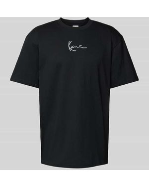 Karlkani T-Shirt mit Label-Stitching - Schwarz