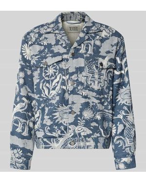 Scotch & Soda Jacke im Allover-Look mit Reverskragen - Blau
