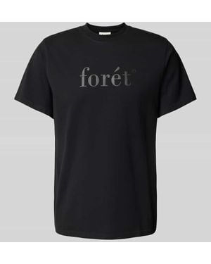 Forét T-Shirt mit Label-Print Modell 'AMBER' - Schwarz