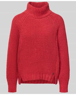 Monari Strickpullover mit gerippten Abschlüssen - Rot