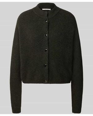 Gestuz Regular Fit Cardigan aus Woll-Alpaka-Mix Modell 'Alpha' - Schwarz