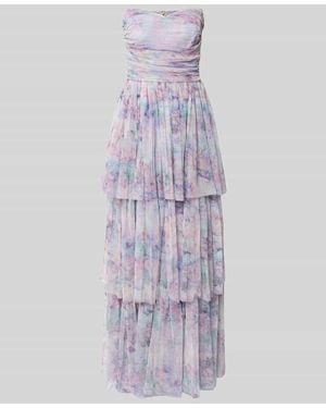 LACE & BEADS Abendkleid im Stufen-Look - Lila