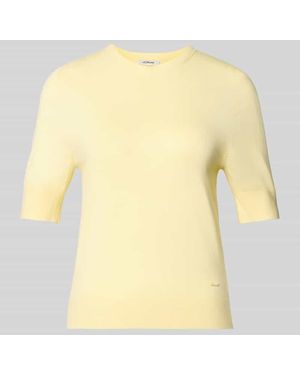 S.oliver Slim Fit Strickpullover aus Viskose-Mix - Gelb