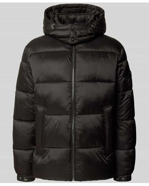 Joop! Regular Fit Steppjacke mit Kapuzenkragen - Schwarz