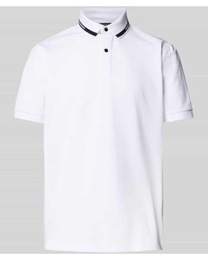 Christian Berg Men Poloshirt mit kurzer Knopfleiste und Logo-Print - Weiß
